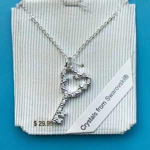 Disney Parks Swarovski Crystal Mickey Key Necklace